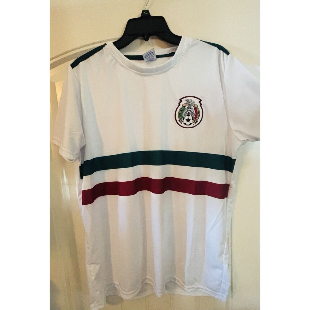Fast Action Mexico Soccer Jersey Mens  Whiten Green Red Football Shirt Size M